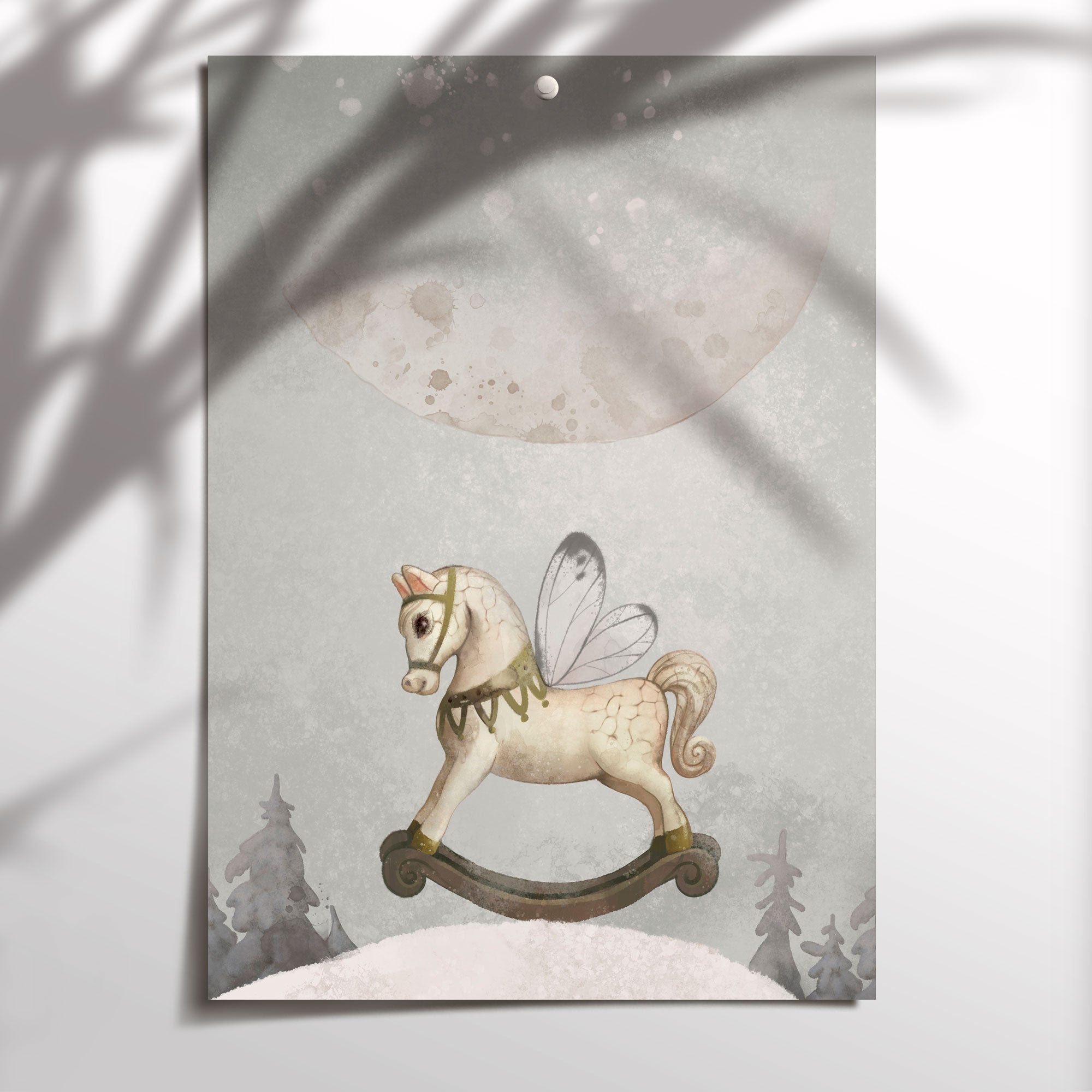 Vintage Rocking Horse Print