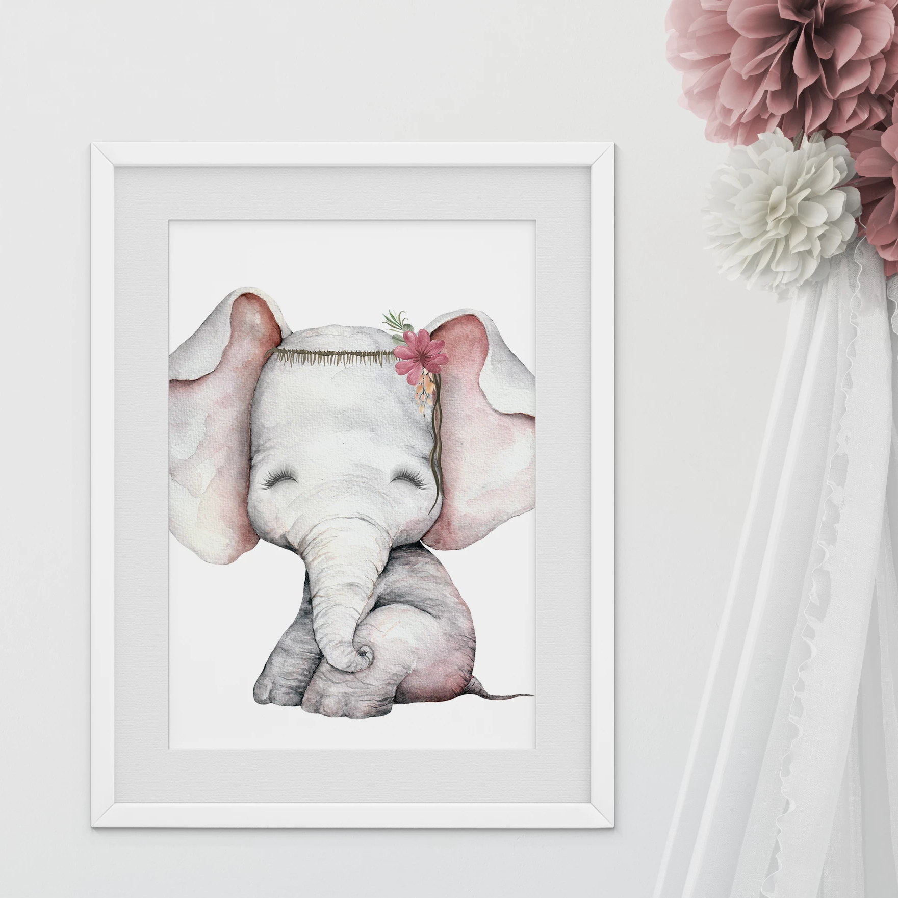 Floral Elephant Print