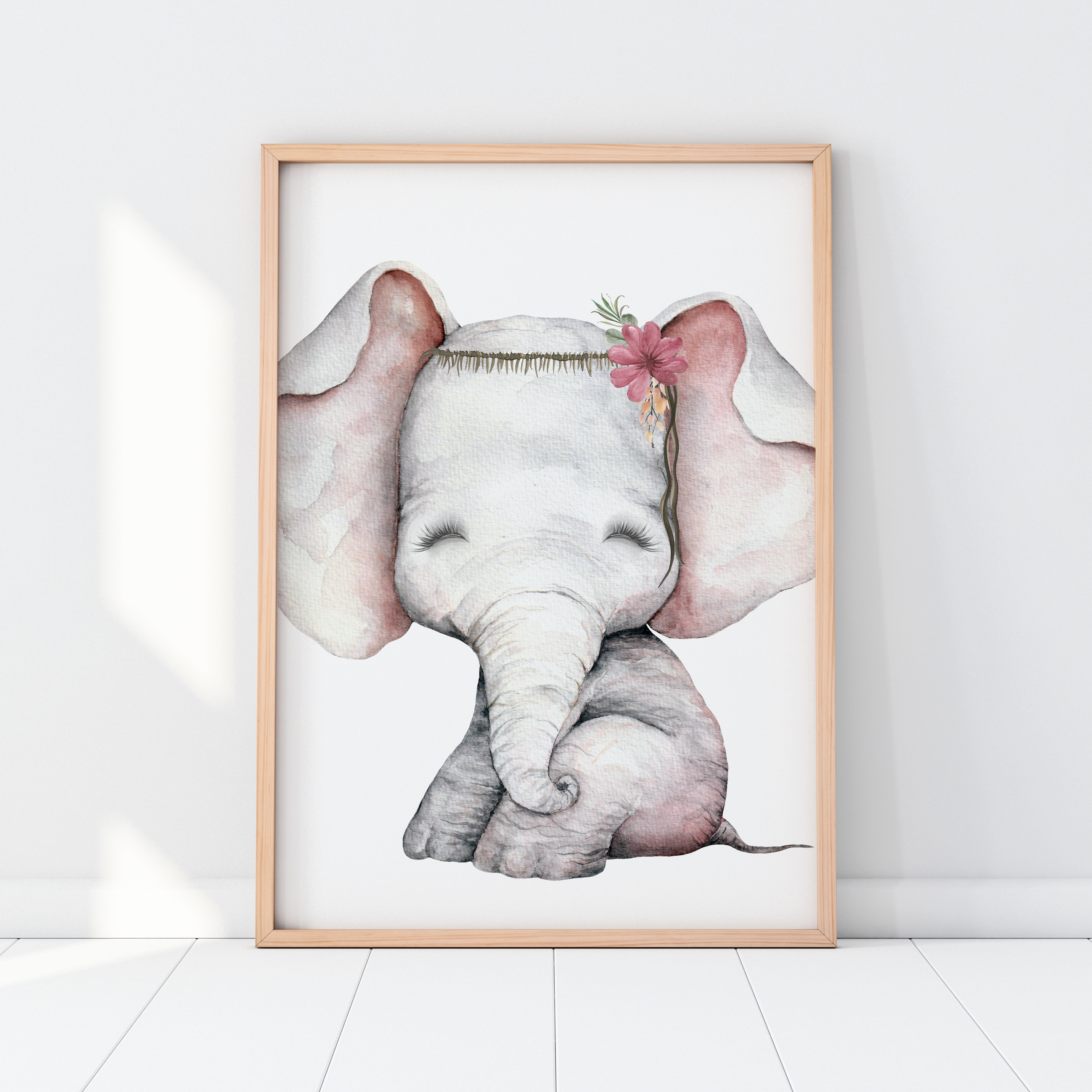 Floral Elephant Print